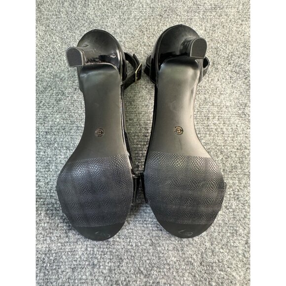 Ana a New Approach Shoes Women's 8M Black Patent Leather Open Toe Heels - Picture 7 of 16